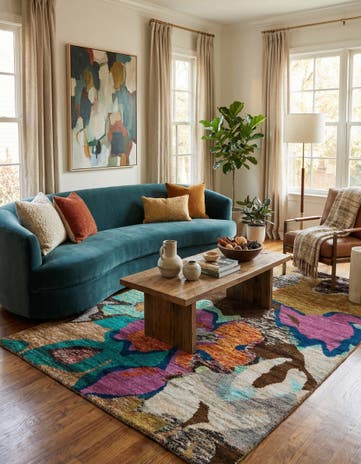 5' 3 x 7' 4 Hand Knotted Gabbeh Rug