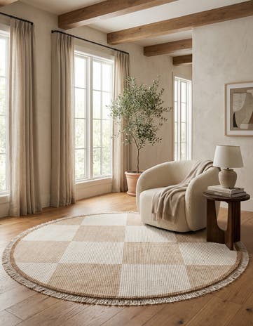 6' 6 x 6' 6 Hand Knotted Darya Wool Round Rug