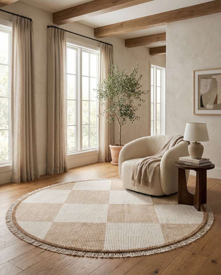 6' 6 x 6' 6 Hand Knotted Darya Wool Round Rug