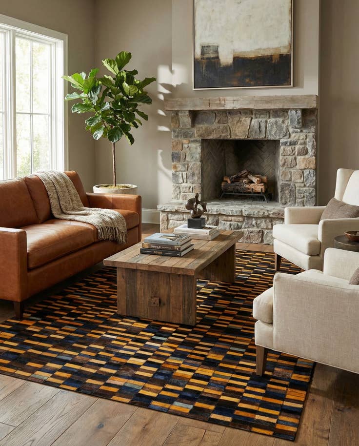 Detail image of 5' x 7' 11 Cowhide - Patchwork Rug