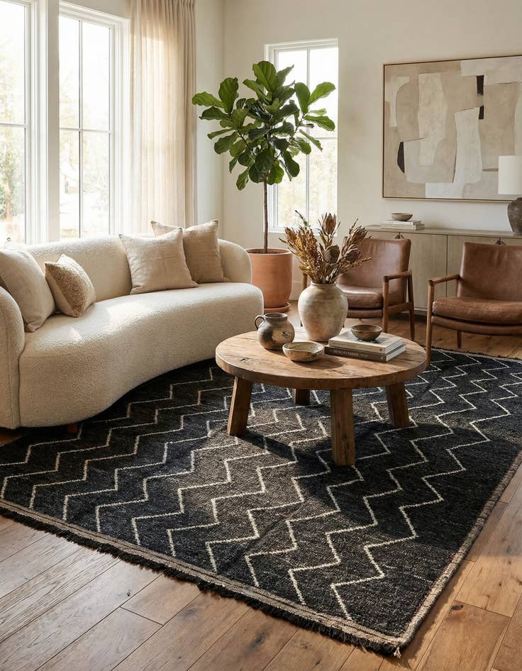 Detail image of 9' x 12' 9  Hand Knotted Moroccan Wool Rug