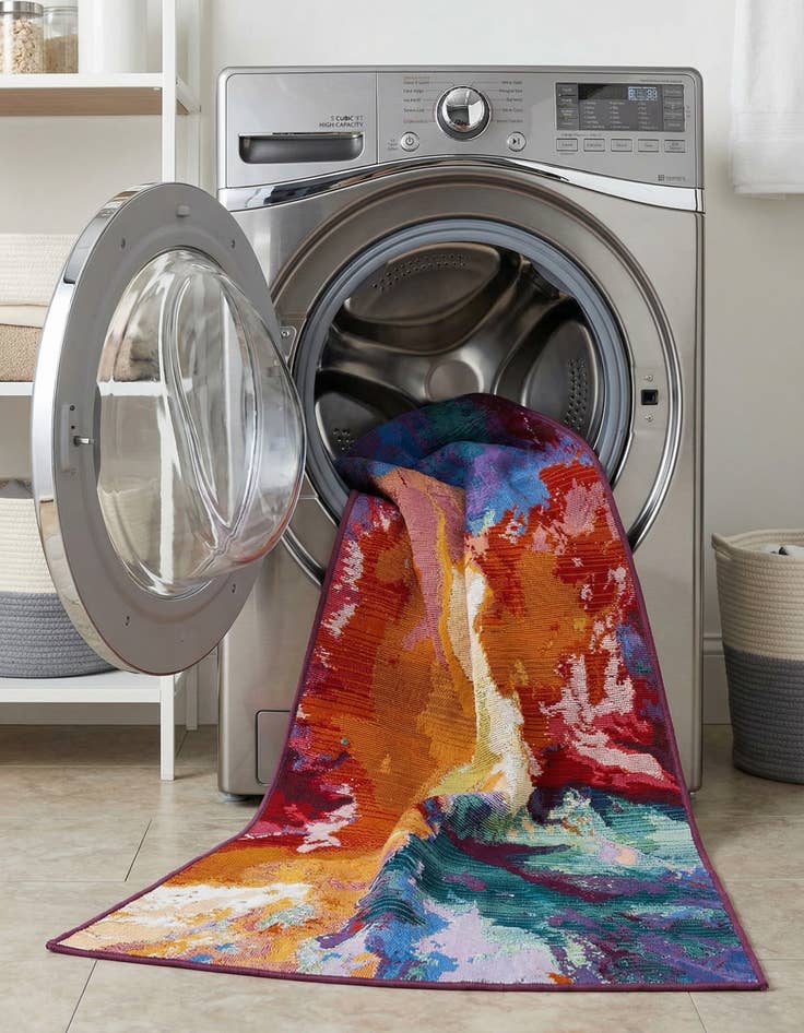 Detail image of 2' x 6'  Washable Modern Indoor / Outdoor Runner Rug