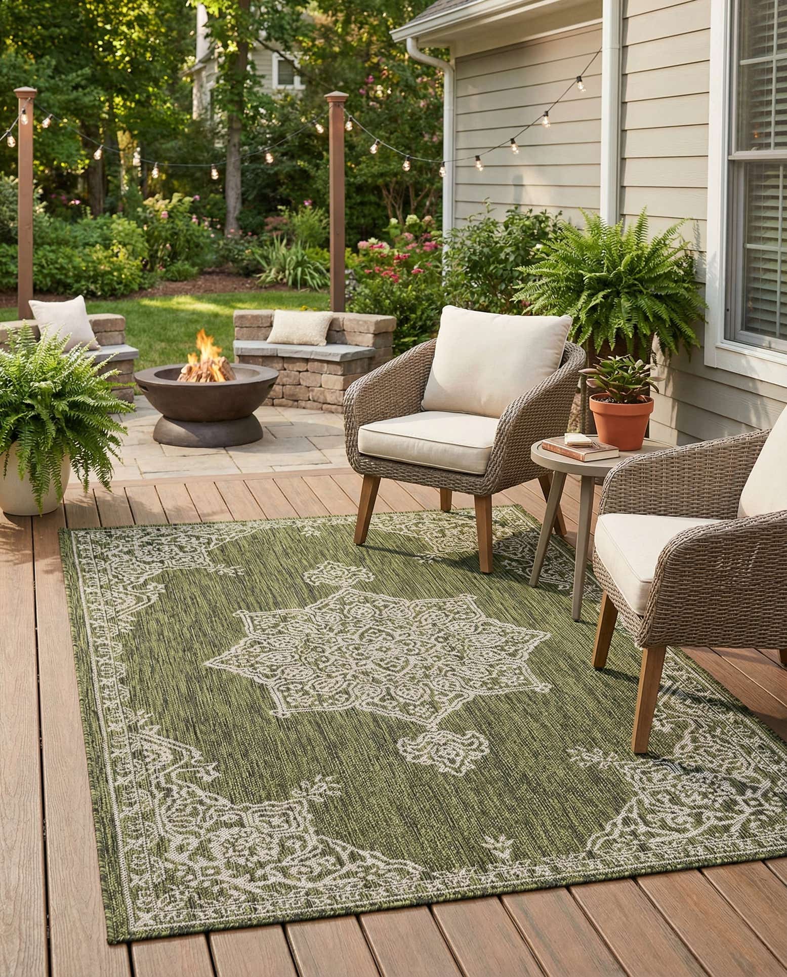 4' x 6' Easy-Clean Traditional Indoor / Outdoor Rug