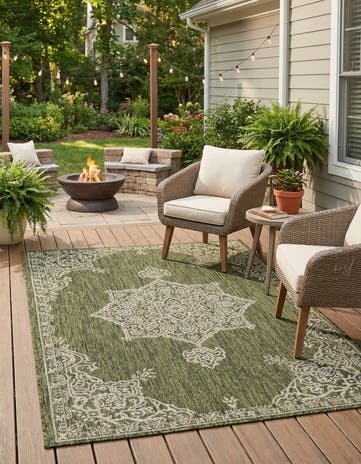 4' x 6' Easy-Clean Traditional Indoor / Outdoor Rug