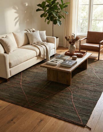 7' x 9' 5 Hand Knotted Moroccan Wool Rug