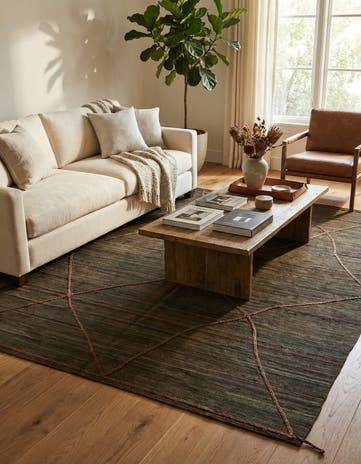 7' x 9' 5 Hand Knotted Moroccan Wool Rug