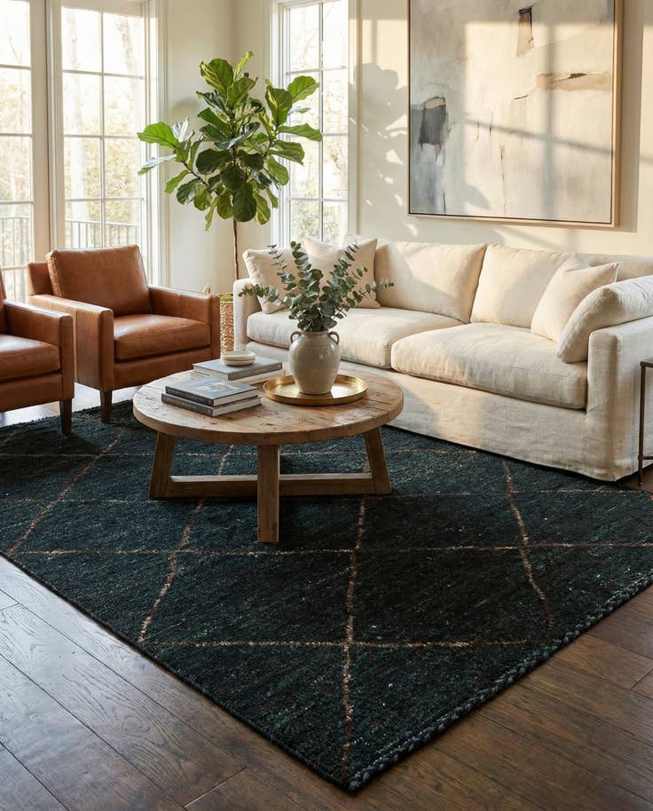 Detail image of 6' 4 x 9' 2 Hand Knotted Moroccan Wool Rug