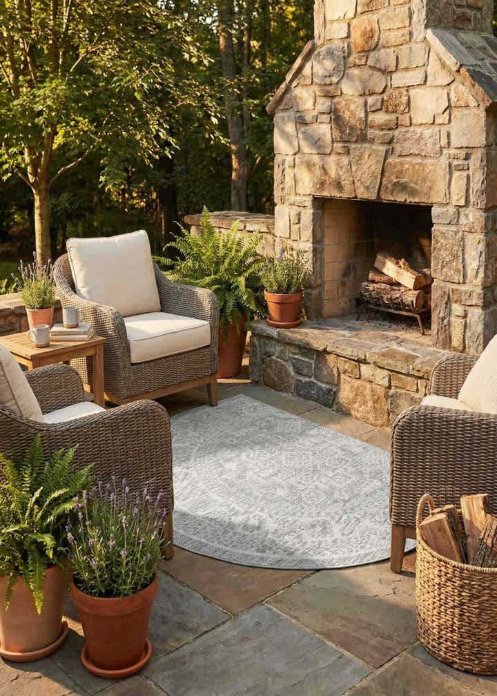 3' x 6' Easy-Clean Aztec Indoor / Outdoor Hearth Rug