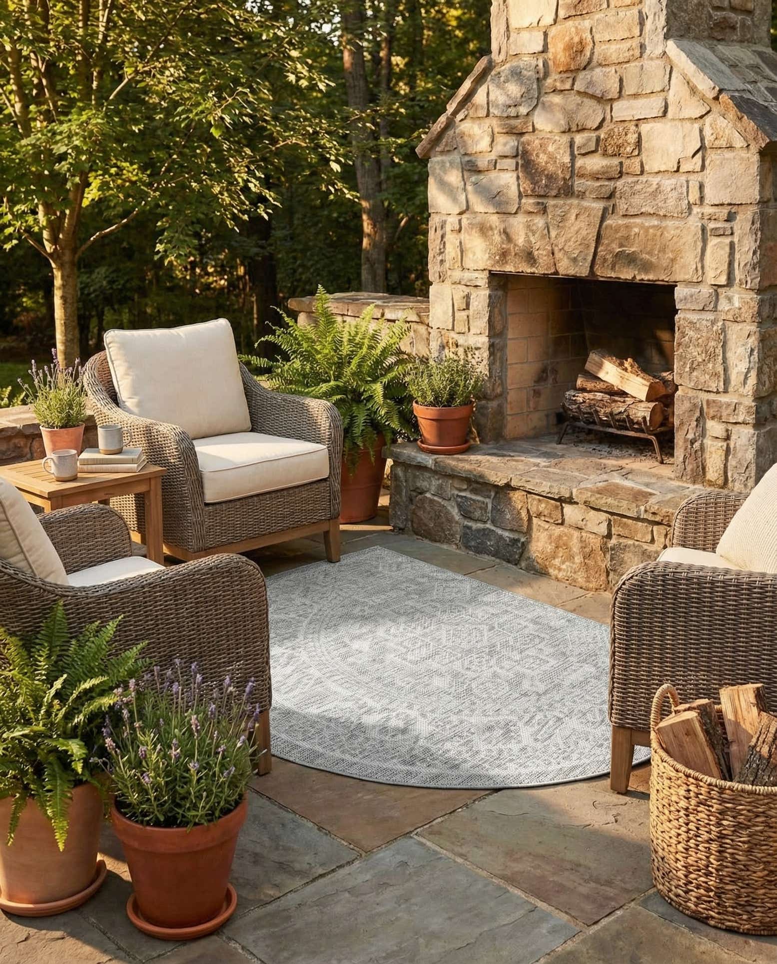 3' x 6' Easy-Clean Aztec Indoor / Outdoor Hearth Rug