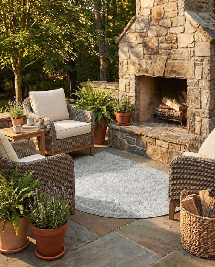 3' x 6' Easy-Clean Aztec Indoor / Outdoor Hearth Rug