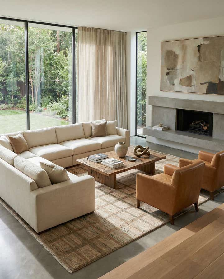 6' 8 x 9' 4 Hand Knotted Modern Ziegler Wool Rug