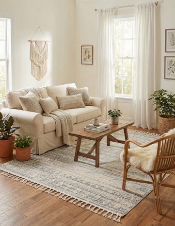 Sandy Beige Arlo Square Rug