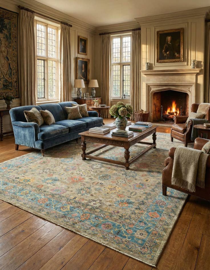 Detail image of 13' 3 x 19' 2  Hand Knotted Peshawar Ziegler Rug