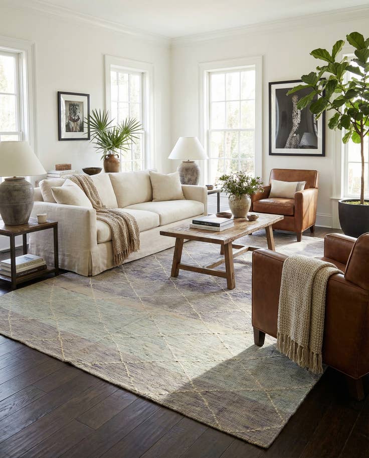 Detail image of 6' 6 x 10' Hand Knotted Moroccan Wool Rug