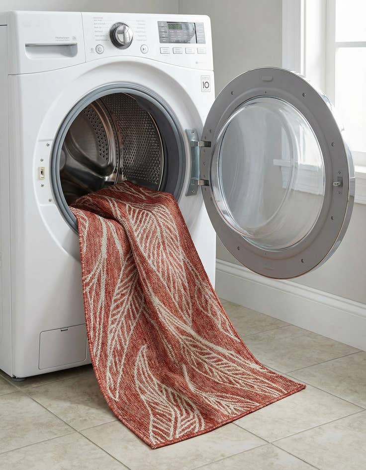 Detail image of  2' x 6'  Washable Botanical Indoor / Outdoor Runner Rug