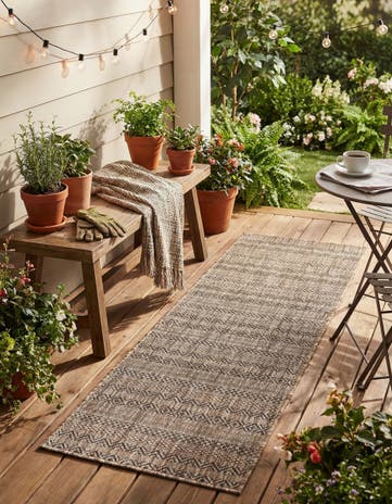 Natural Easy-Clean Ribbon Indoor / Outdoor Runner Rug