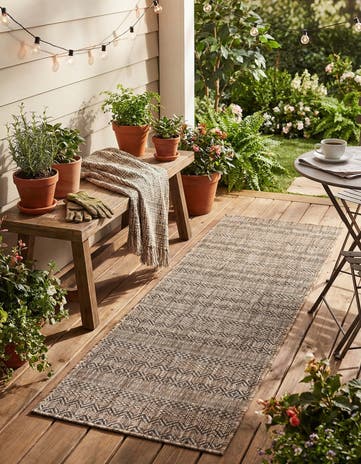 Natural Easy-Clean Ribbon Indoor / Outdoor Runner Rug