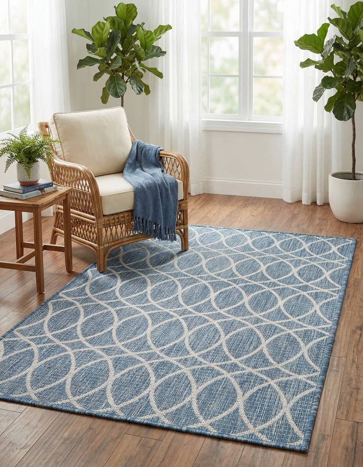 Detail image of 3' x 5' 3  Washable Trellis Indoor / Outdoor Rug