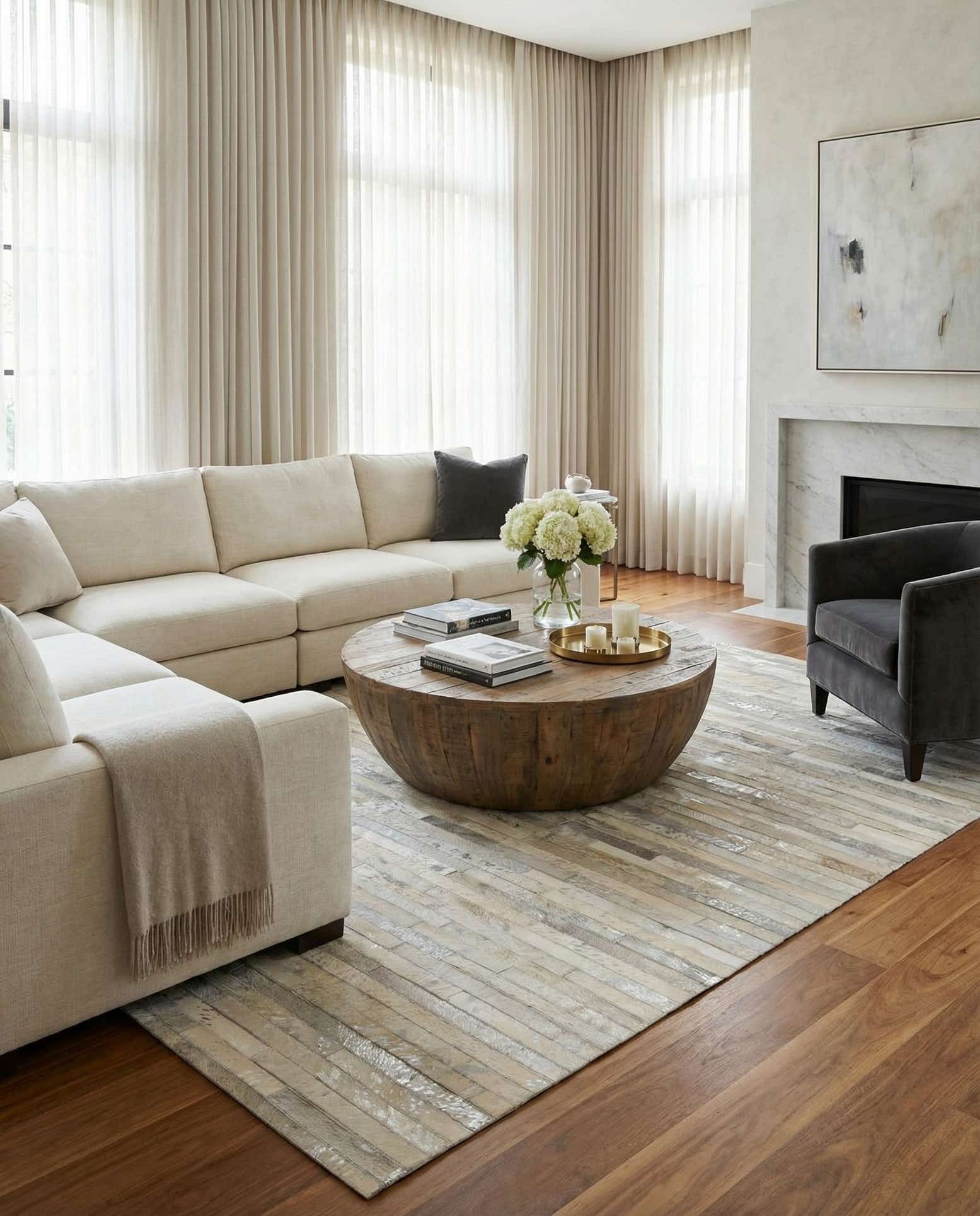 5' 2 x 7' 11 Cowhide - Patchwork Rug