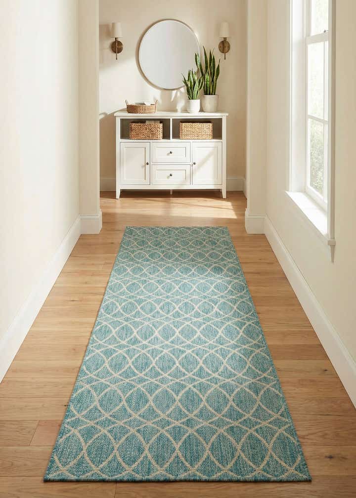 3' x 10' Easy-Clean Trellis Indoor / Outdoor Runner Rug