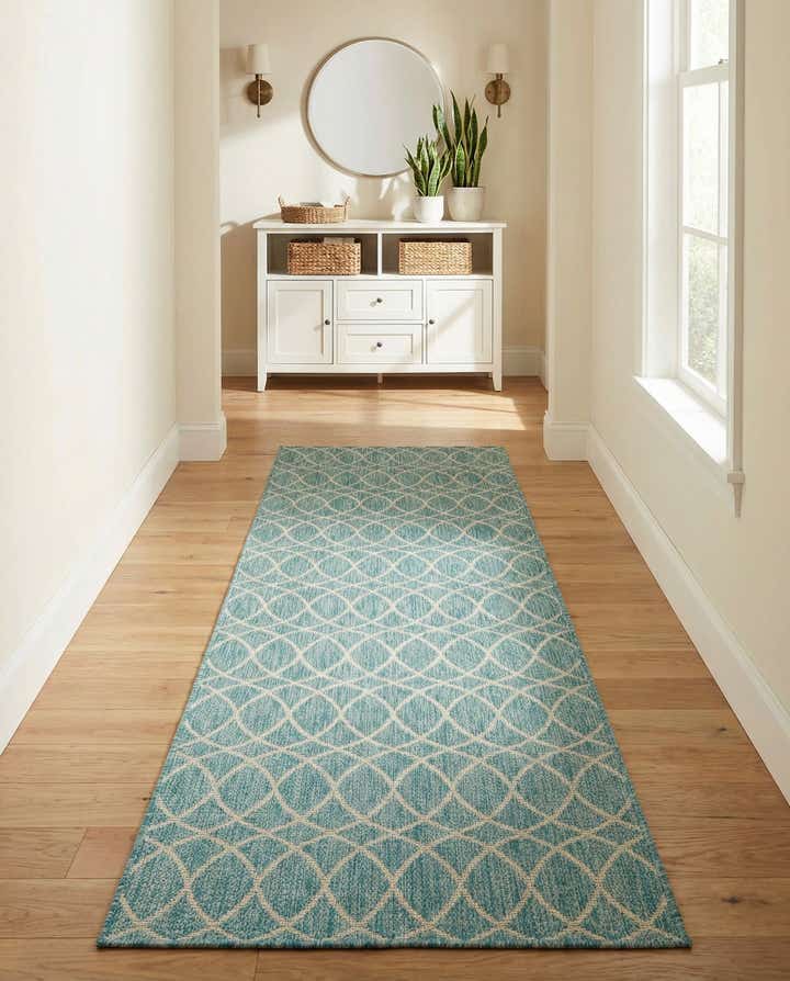 3' x 10' Easy-Clean Trellis Indoor / Outdoor Runner Rug