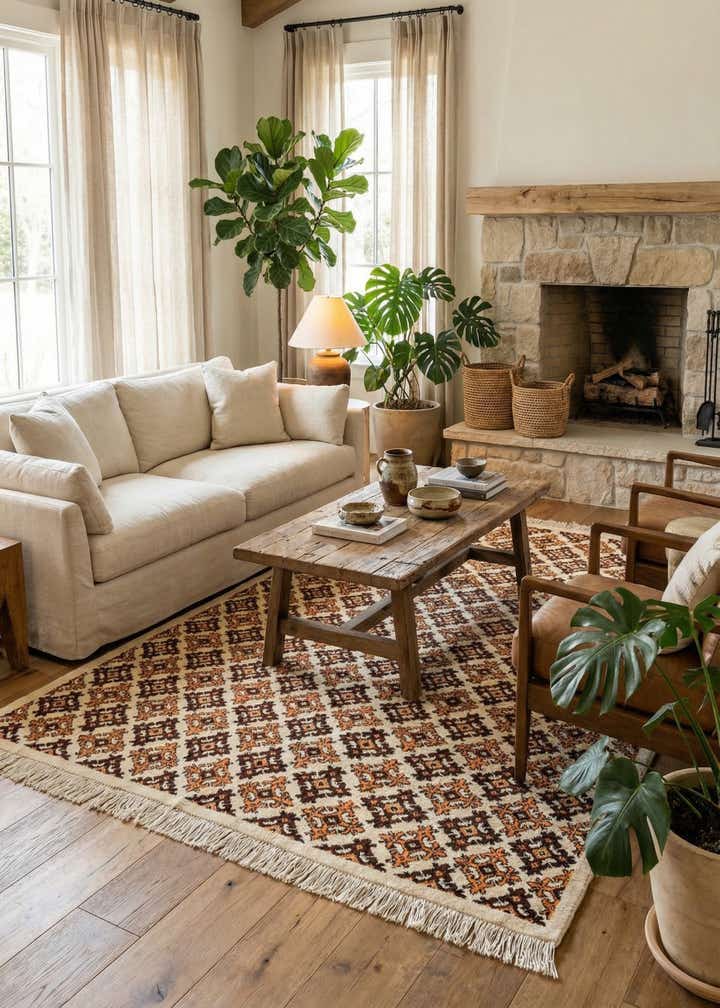 6' 4 x 10' Hand Knotted Moroccan Wool Rug