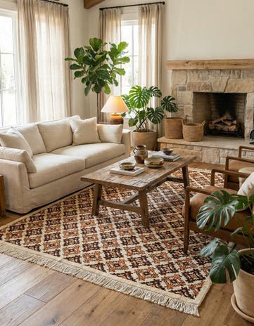 6' 4 x 10' Hand Knotted Moroccan Wool Rug