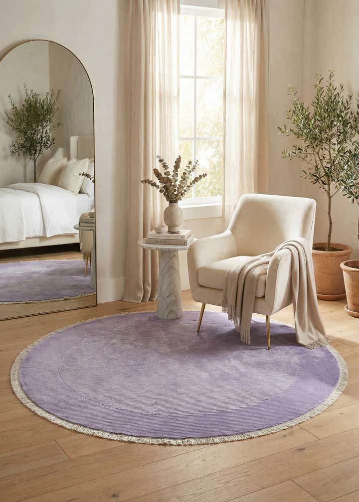 6' 7 x 6' 7 Hand Knotted Darya Wool Round Rug