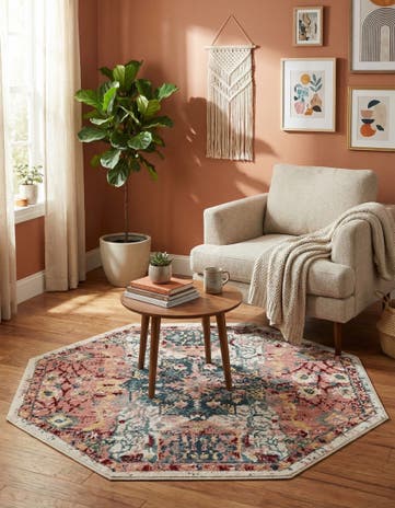Pink Charleston Octagon Rug