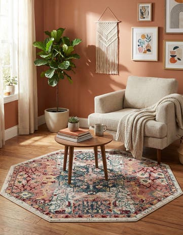 Pink Charleston Octagon Rug