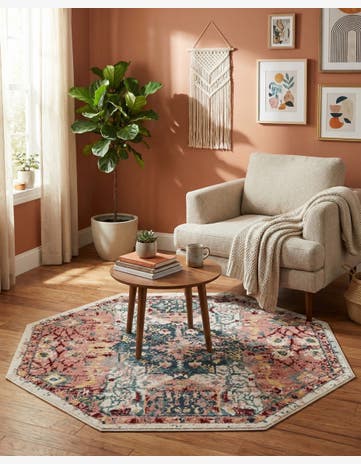Pink Charleston Octagon Rug