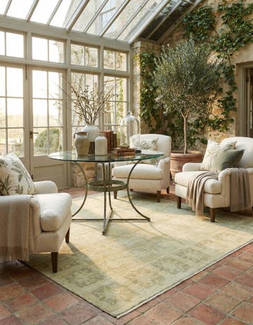 7' 9 x 7' 10 Hand Knotted Over-Dyed Ziegler Square Rug