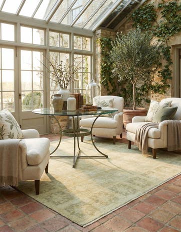 7' 9 x 7' 10 Hand Knotted Over-Dyed Ziegler Square Rug