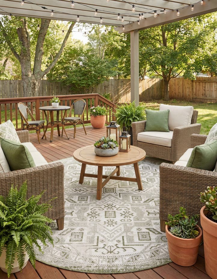 7' 10 x 10' Easy-Clean Aztec Indoor / Outdoor ...
