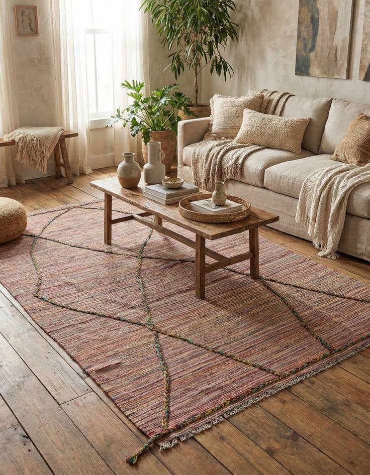 Detail image of 5' 3 x 7' 10  Hand Knotted Moroccan Wool Rug