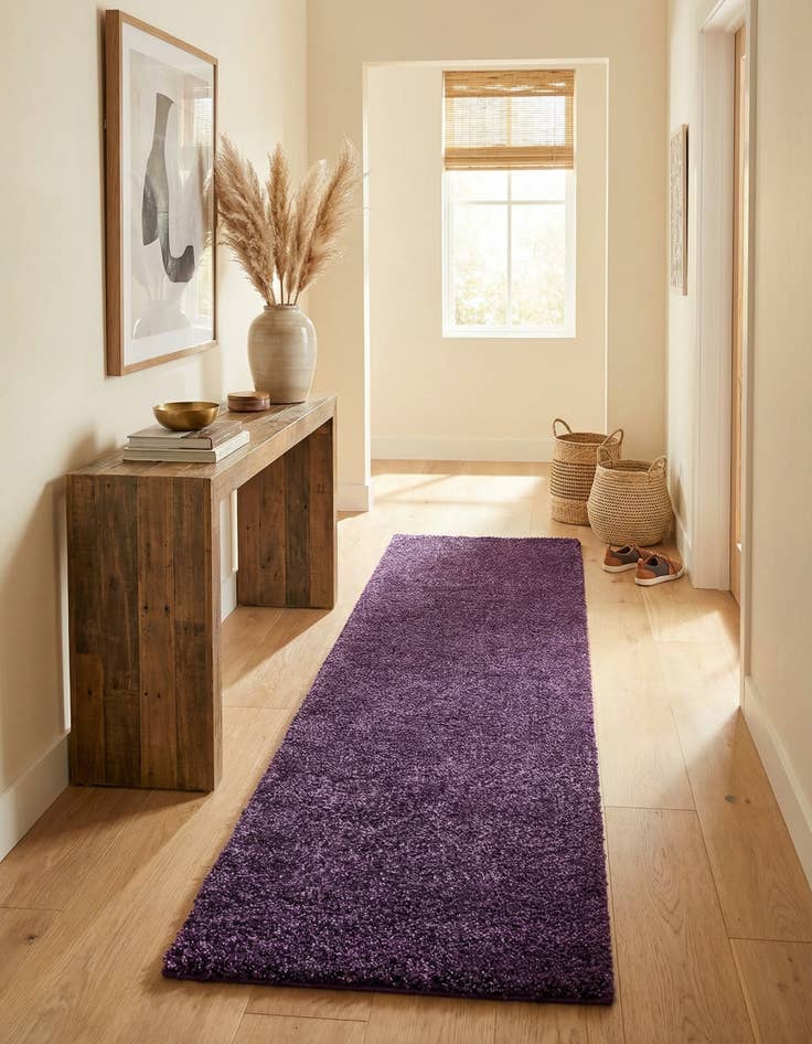 Detail image of 2' 7 x 10' Solid Frieze Runner Rug