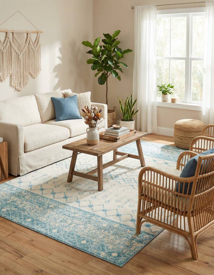 Detail image of  6' x 9' Moroccan Trellis Rug