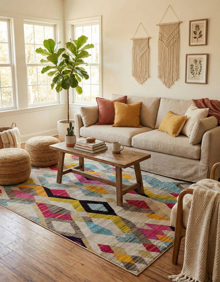 Detail image of  7' x 10'  Washable Mesa Rug