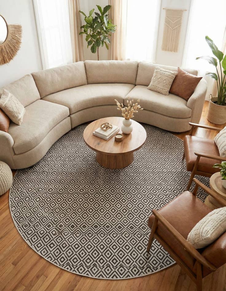 Detail image of 10' x 10'  Washable Jill Zarin Costa Rica Indoor / Outdoor Round Rug