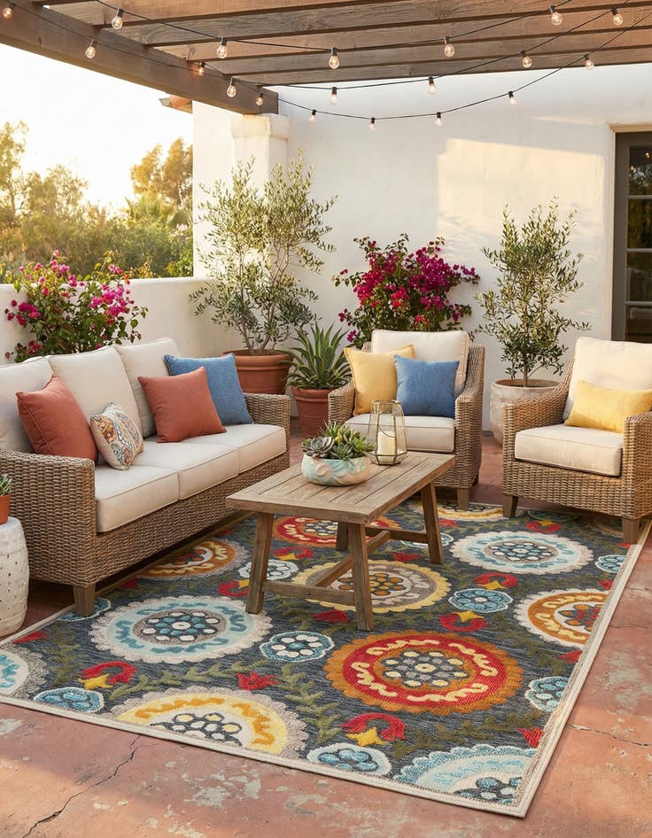 Detail image of 6' x 9' Easy-Clean Casablanca Indoor / Outdoor Rug