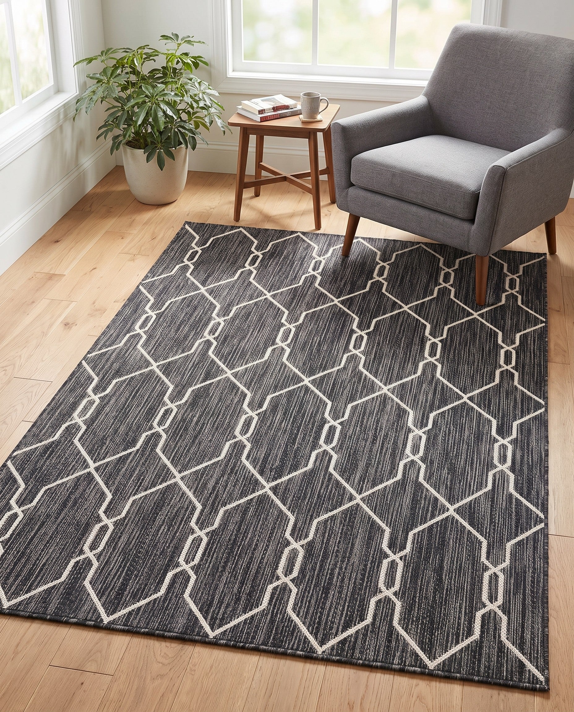 4' x 6' Easy-Clean Trellis Indoor / Outdoor Rug