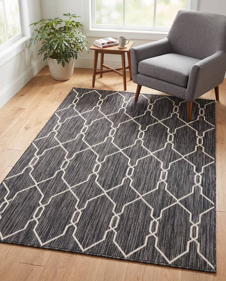 Detail image of 4' x 6' Easy-Clean Trellis Indoor / Outdoor Rug