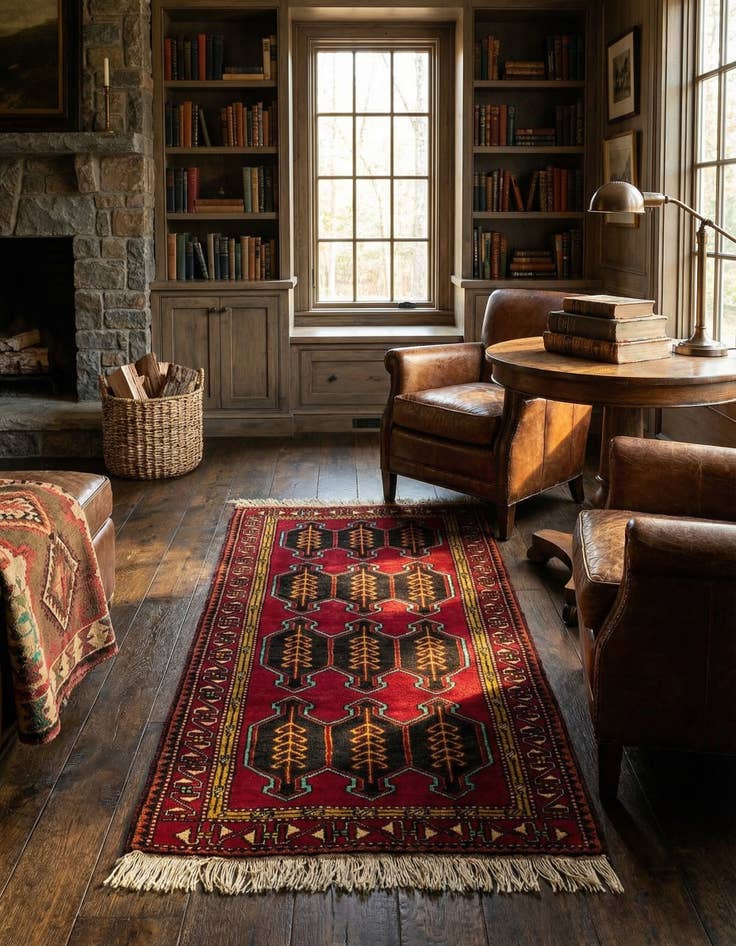 Detail image of 3' 7 x 6' 7  Hand Knotted Shiraz Wool Rug