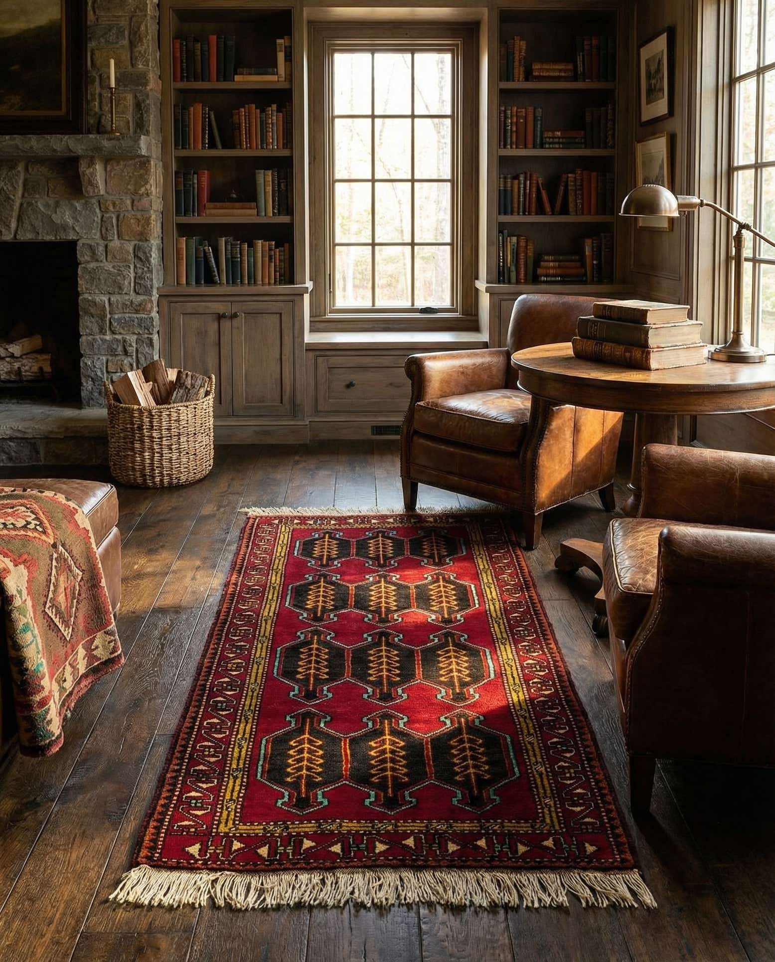 3' 7 x 6' 7 Hand Knotted Shiraz Wool Rug