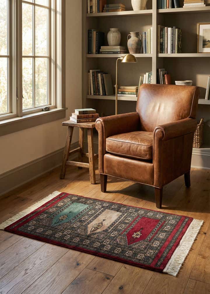 2' x 3' 4 Hand Knotted Bokhara Oriental Wool Rug