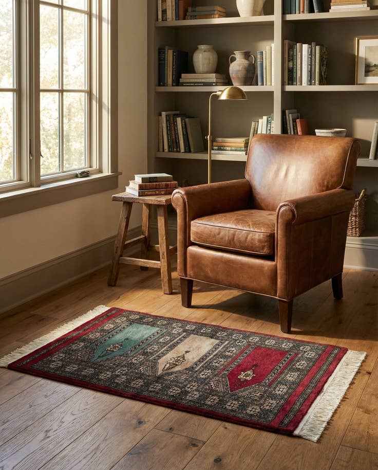 Detail image of 2' x 3' 4 Hand Knotted Bokhara Oriental Wool Rug
