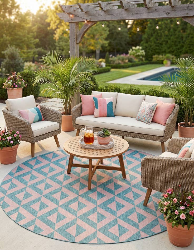 Detail image of 10' 8 x 10' 8  Washable Jill Zarin Napa Indoor / Outdoor Round Rug