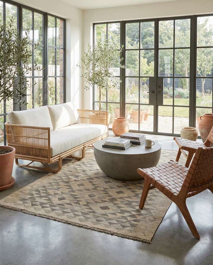 3' 10 x 6' Hand Woven Kilim Maymana Wool Rug