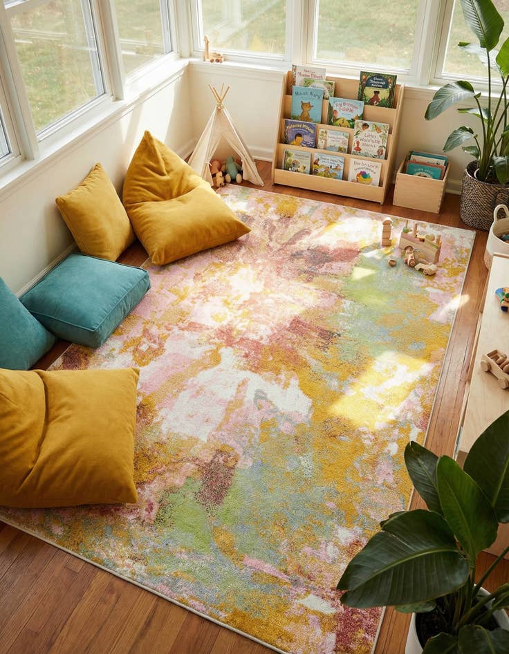 Detail image of 5' 3 x 8' Abstract Whimsy Kids Rug