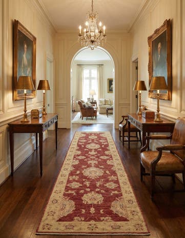 2' 8 x 9' 10 Hand Knotted Peshawar Ziegler Runner Rug